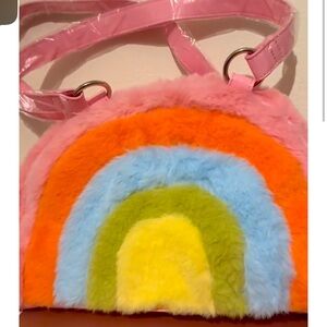 Dolls Kill Sugar Thrillz Plush rainbow pastel Soft Handbag NWT